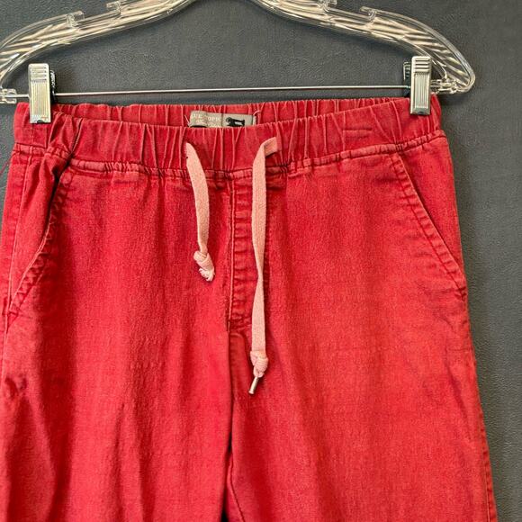 Blue Topic Denim Joggers Red Stretchy Waist Drawstring Womens Medium Streetwear - Picture 2 of 13